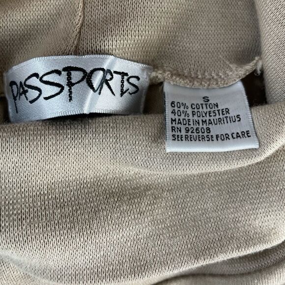 NWT Passports Tan Turtle Neck Size S - Picture 6 of 6